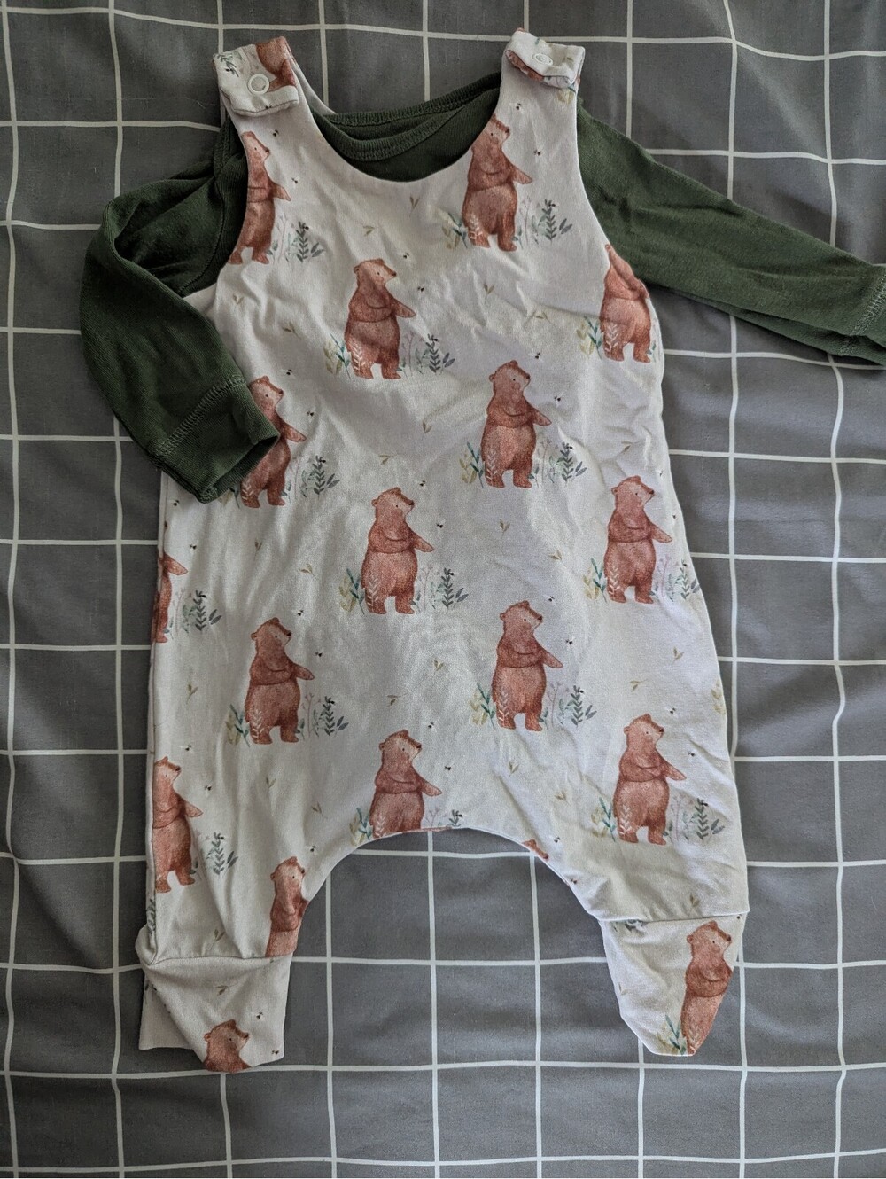 Claybear brown bear dungarees overall outfit